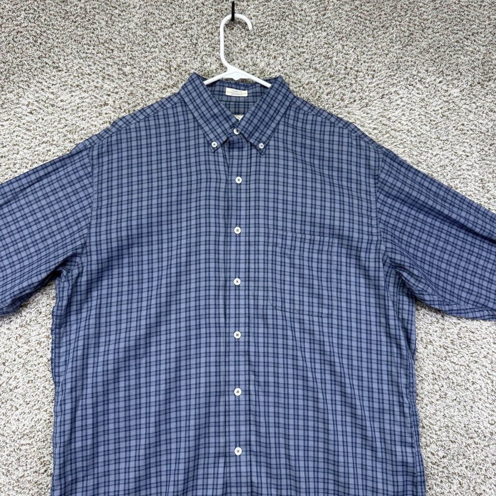 Onward Reserve Shirt Men's Large Blue‎ Plaid Performance Classic Fit Button Up